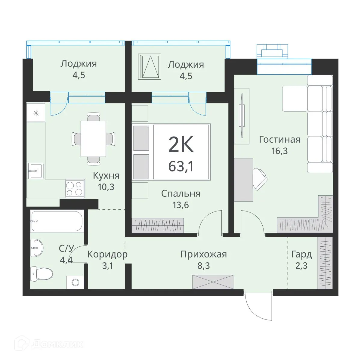 Фото квартиры в ЖК "Ежевика"