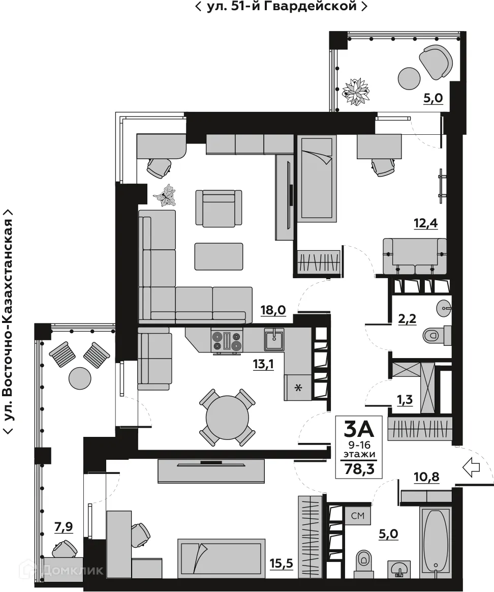 Фото квартиры в ЖК Бейкер Стрит