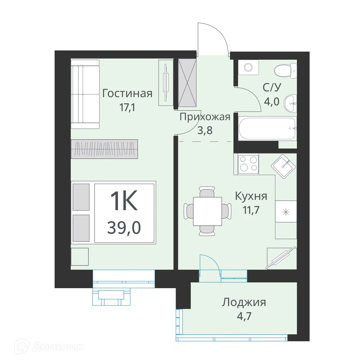 Фото квартиры в ЖК "Ежевика"