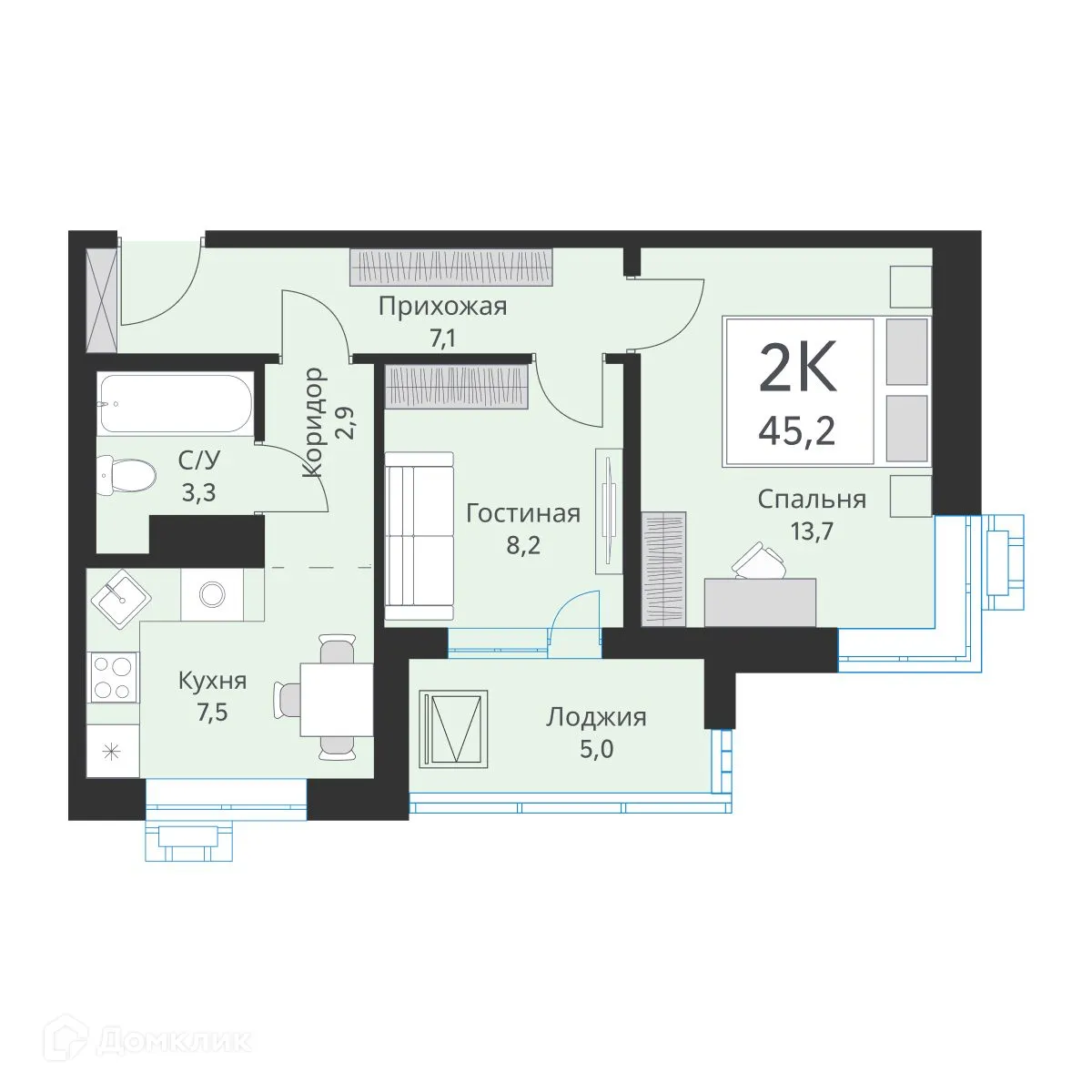 Фото квартиры в ЖК "Ежевика"