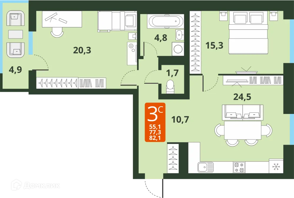 Фото квартиры в ЖК Тайгинский парк