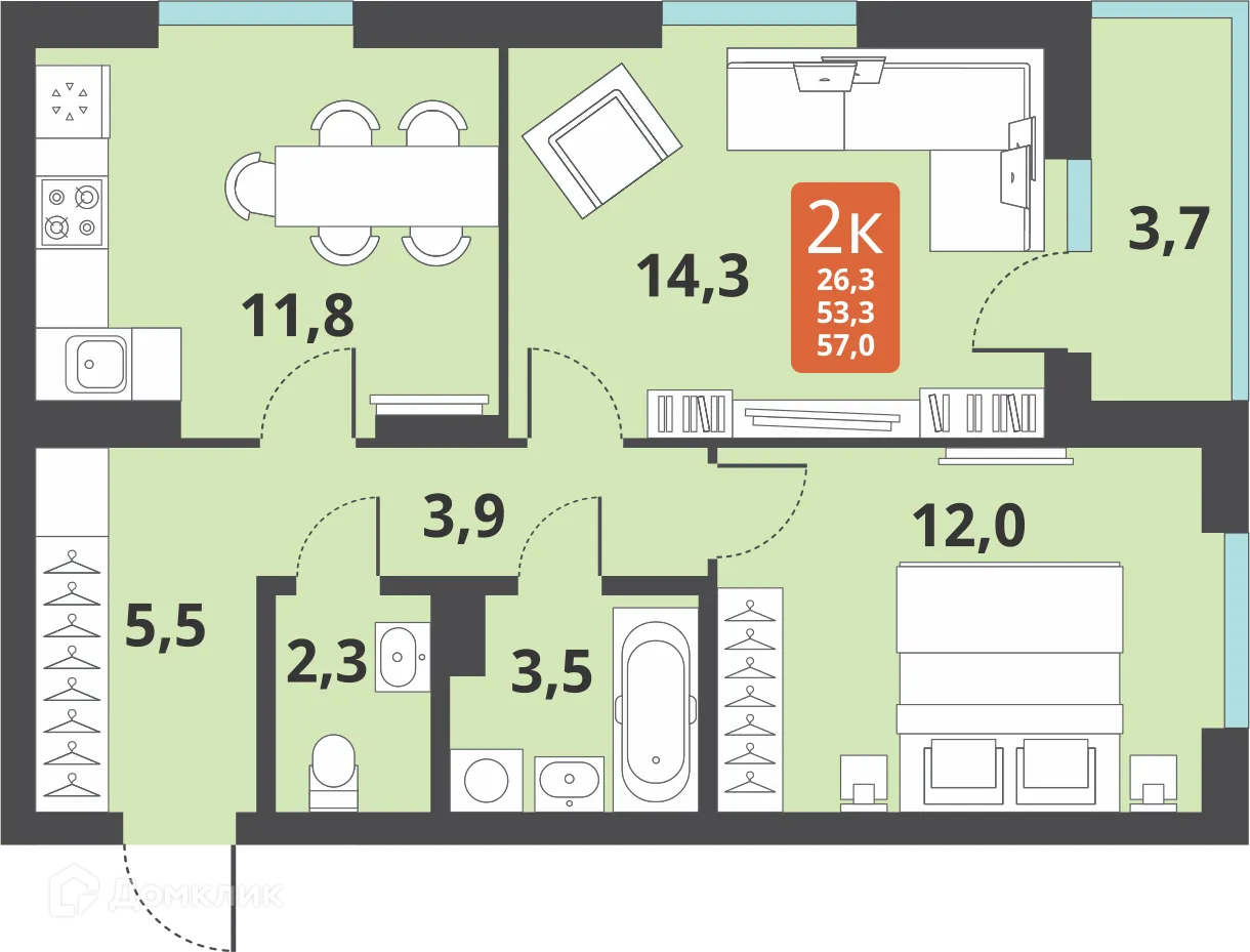 Фото квартиры в ЖК Тайгинский парк