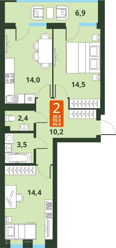 Фото квартиры в ЖК Тайгинский парк