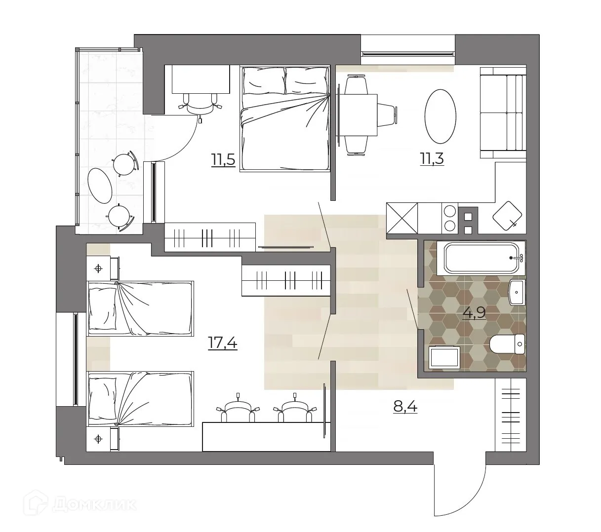 Фото квартиры в ЖК Рубин