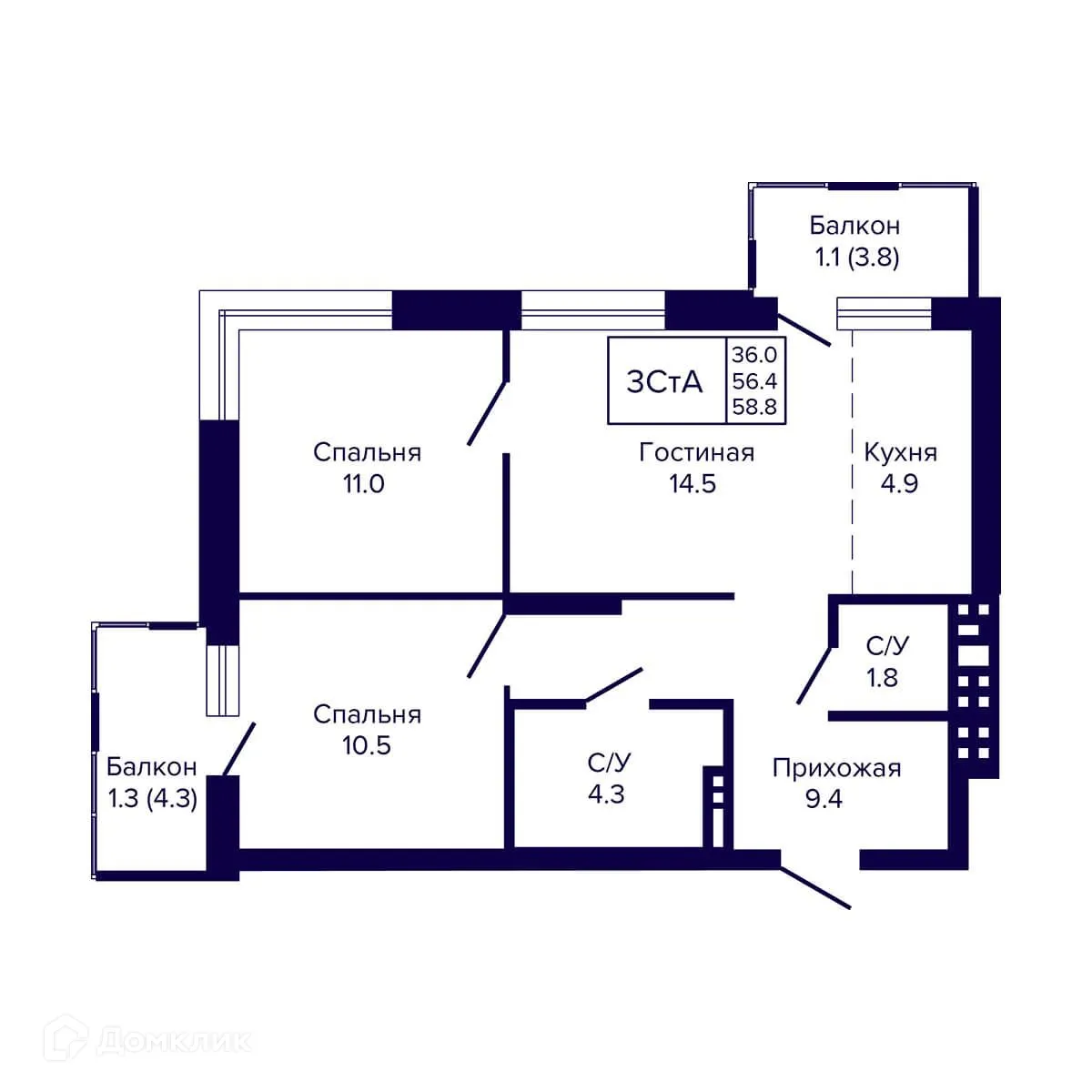 Фото квартиры в ЖК Жилой комплекс "LUNA" (ЛУНА)