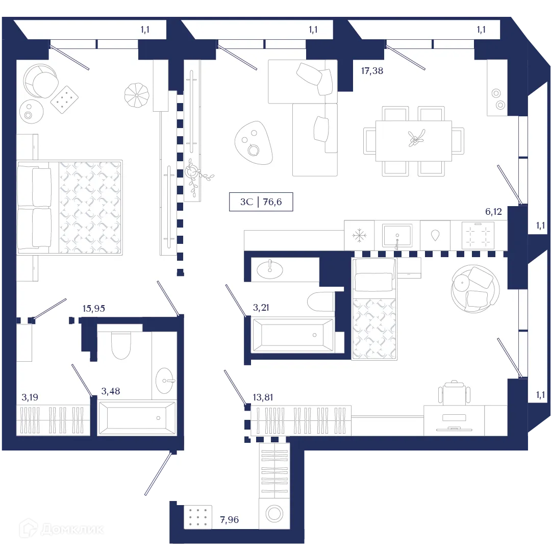 Фото квартиры в ЖК Unity Center (Юнити Центр)