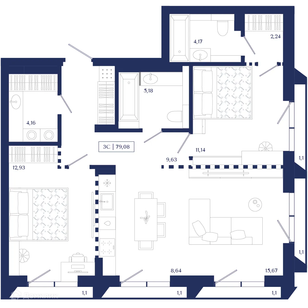 Фото квартиры в ЖК Unity Center (Юнити Центр)