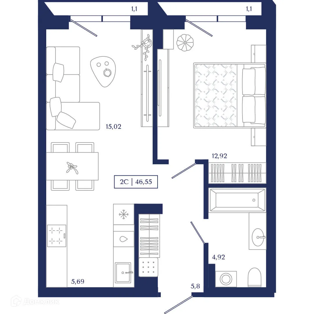 Фото квартиры в ЖК Unity Center (Юнити Центр)