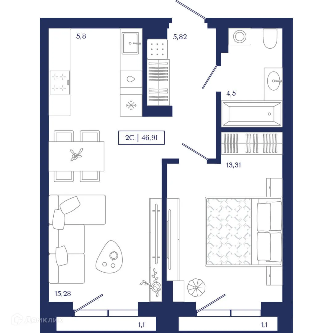 Фото квартиры в ЖК Unity Center (Юнити Центр)