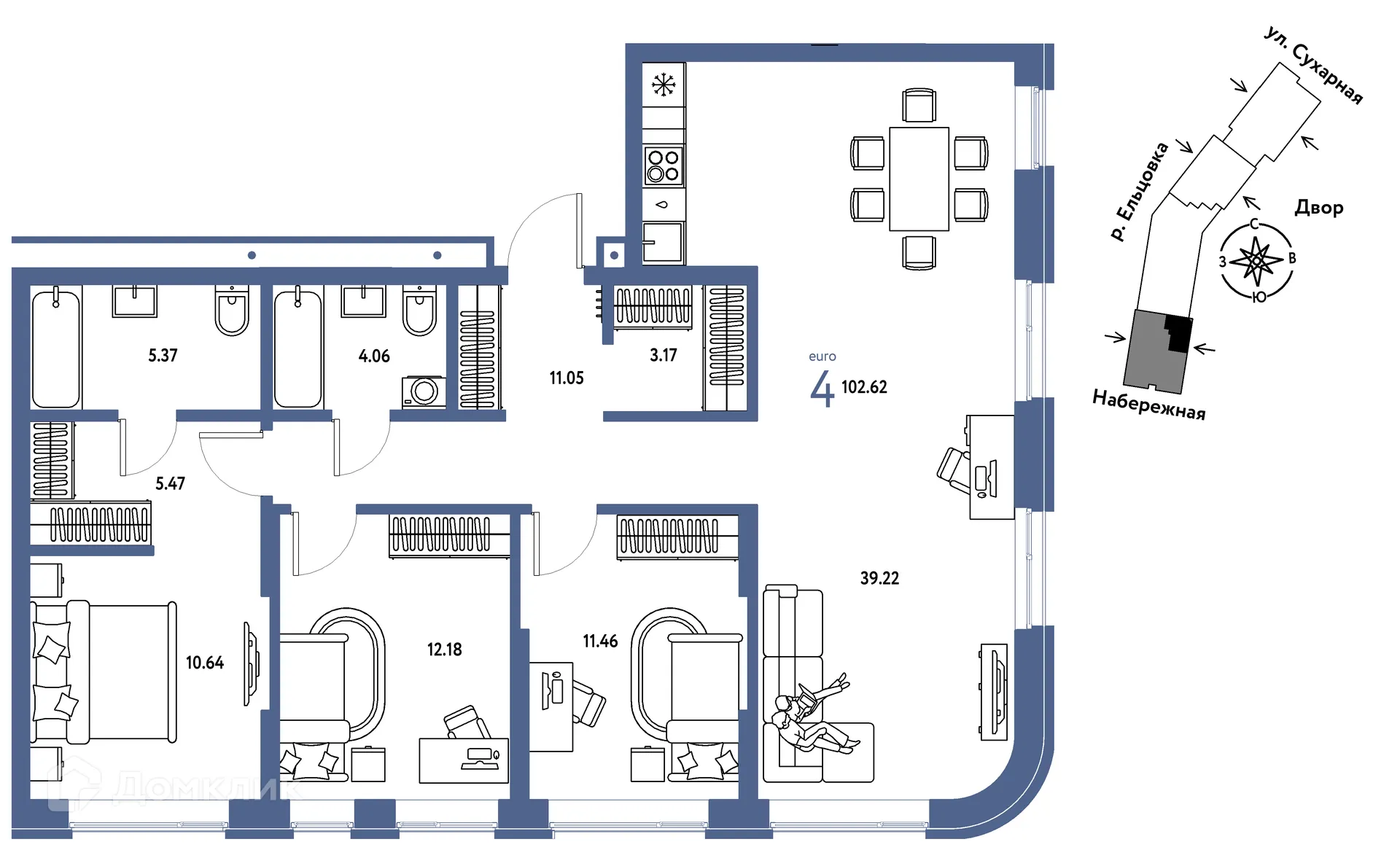 Фото квартиры в ЖК Страна.Береговая