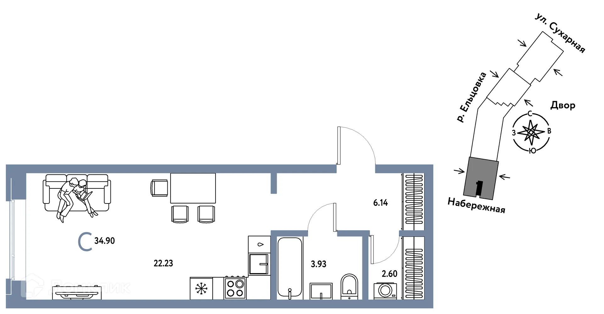 Фото квартиры в ЖК Страна.Береговая