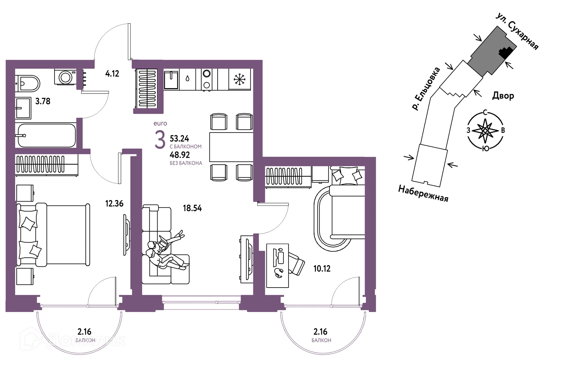 Фото квартиры в ЖК Страна.Береговая