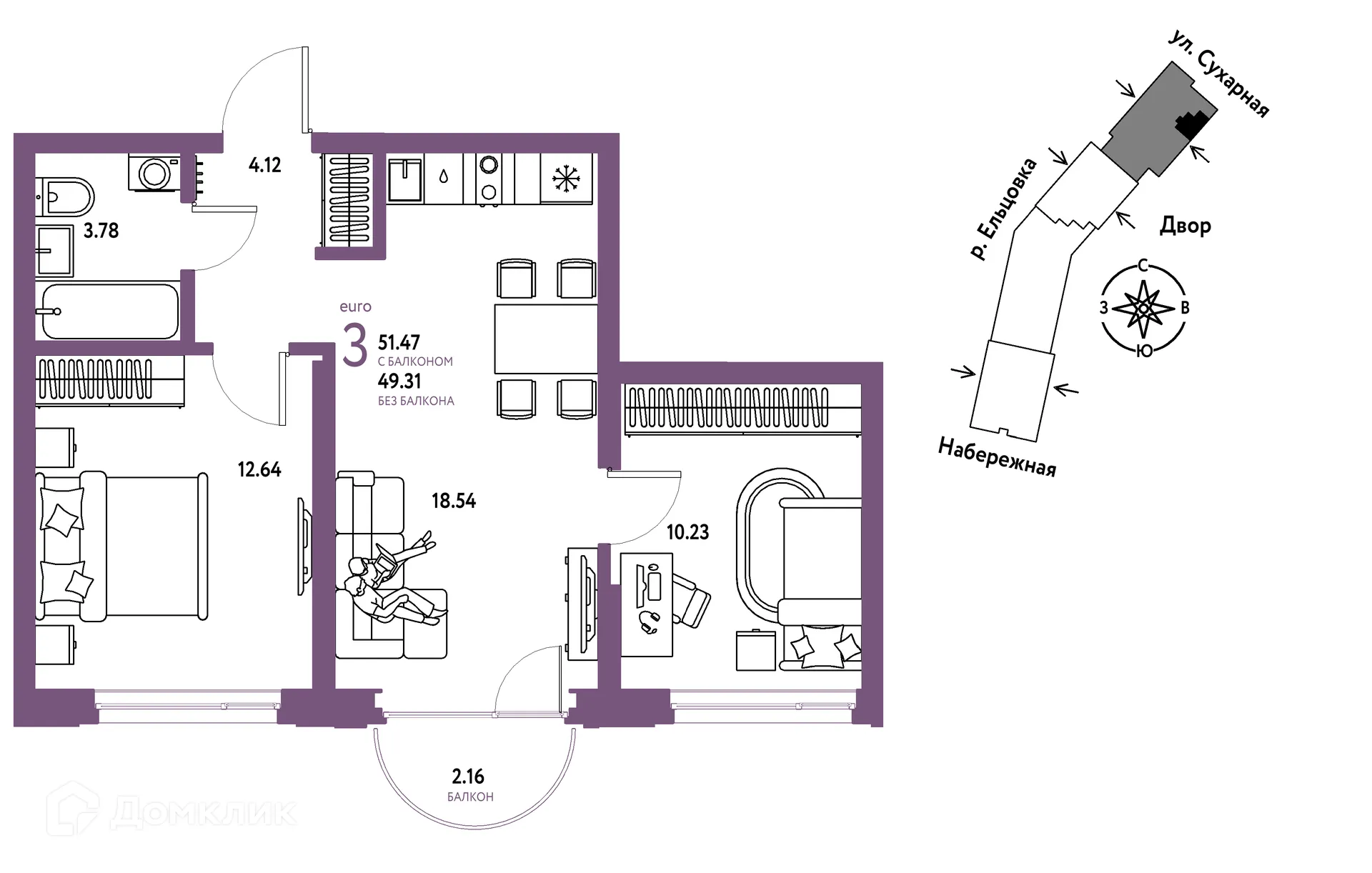 Фото квартиры в ЖК Страна.Береговая