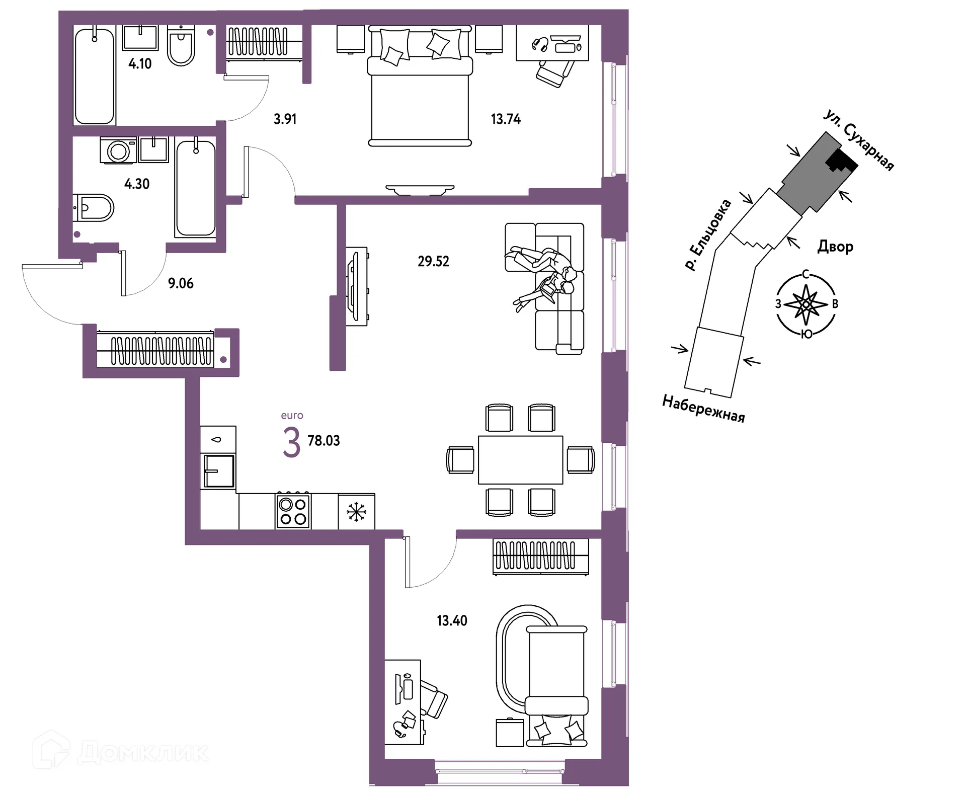 Фото квартиры в ЖК Страна.Береговая