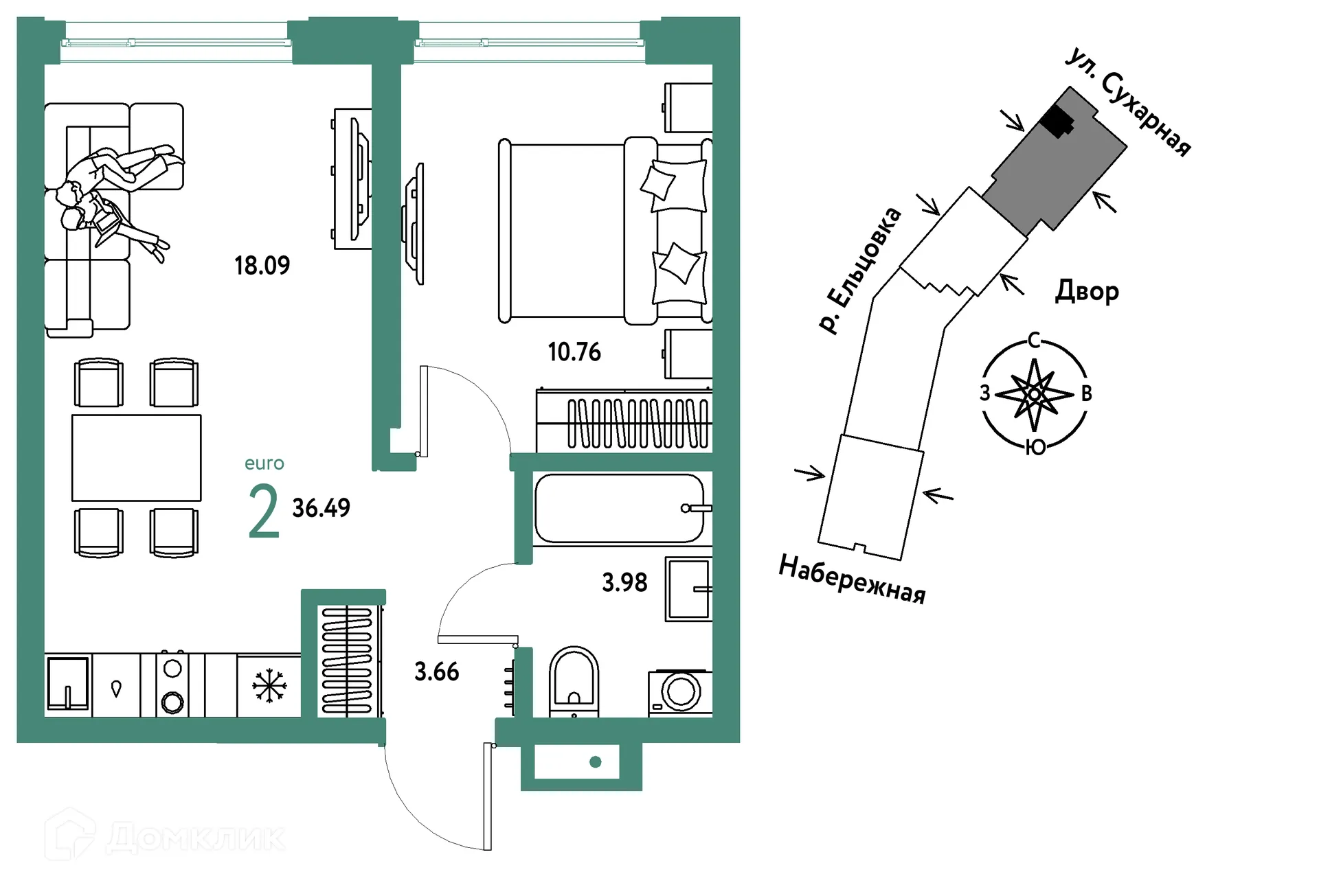 Фото квартиры в ЖК Страна.Береговая
