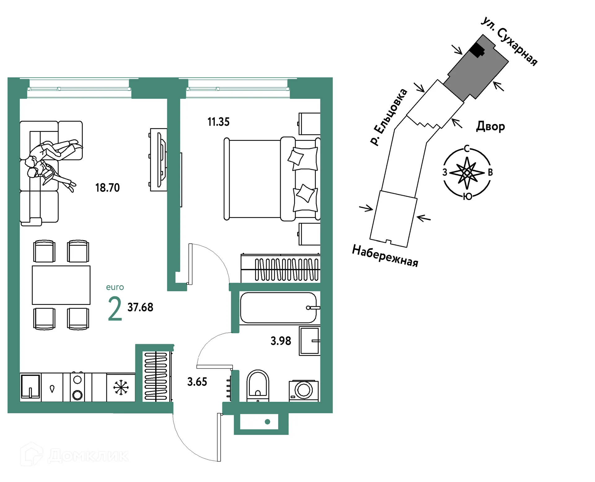 Фото квартиры в ЖК Страна.Береговая