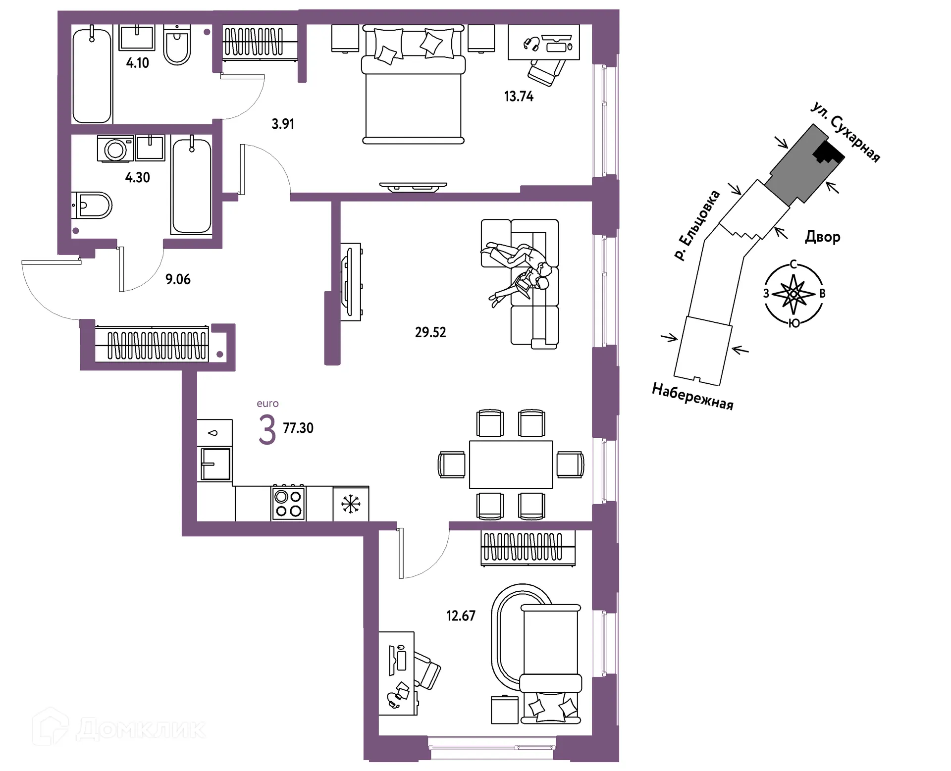 Фото квартиры в ЖК Страна.Береговая