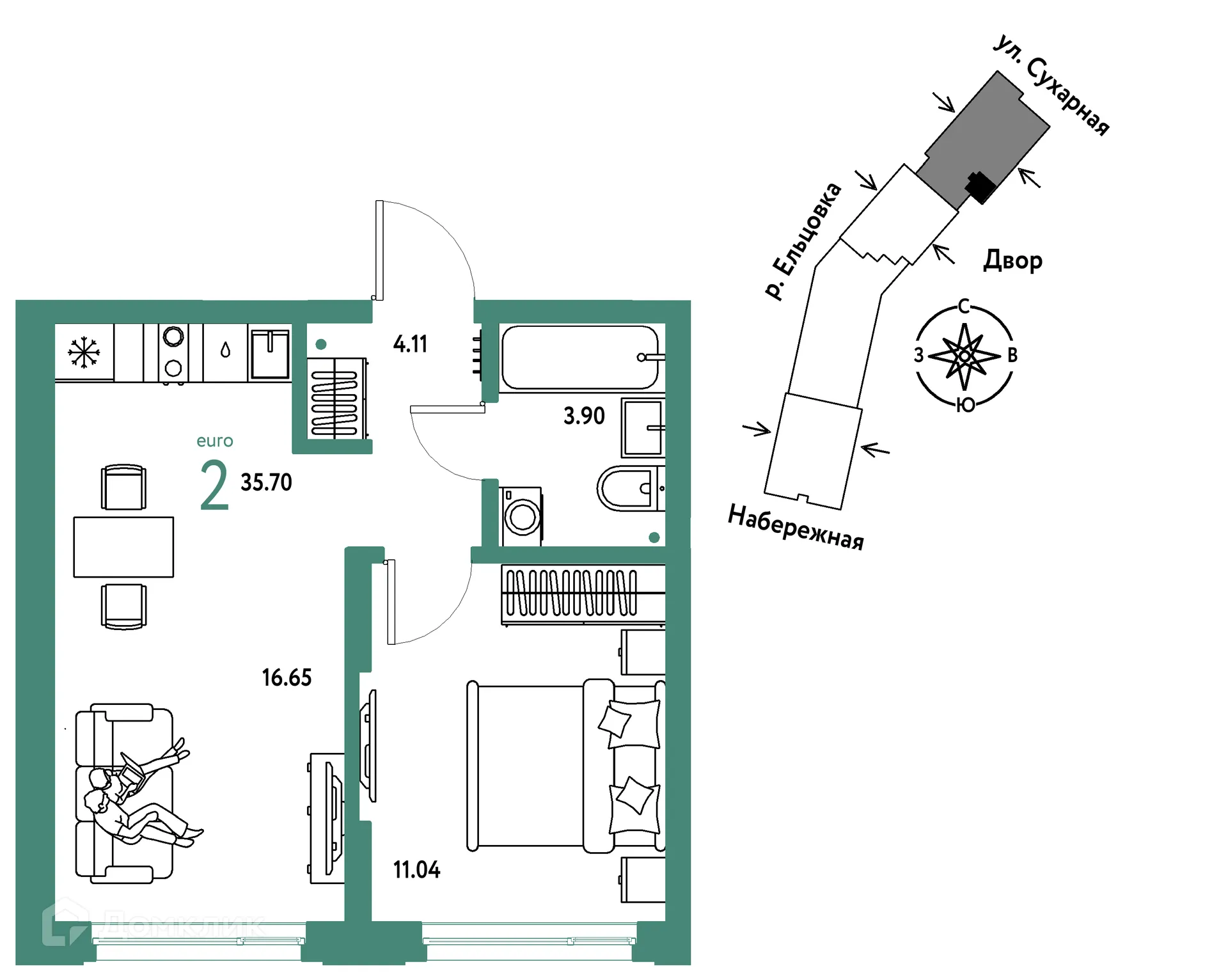 Фото квартиры в ЖК Страна.Береговая