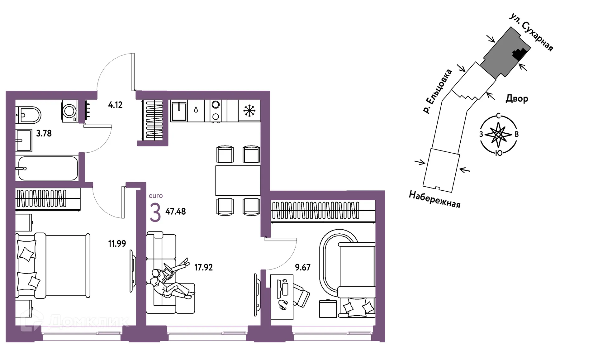 Фото квартиры в ЖК Страна.Береговая