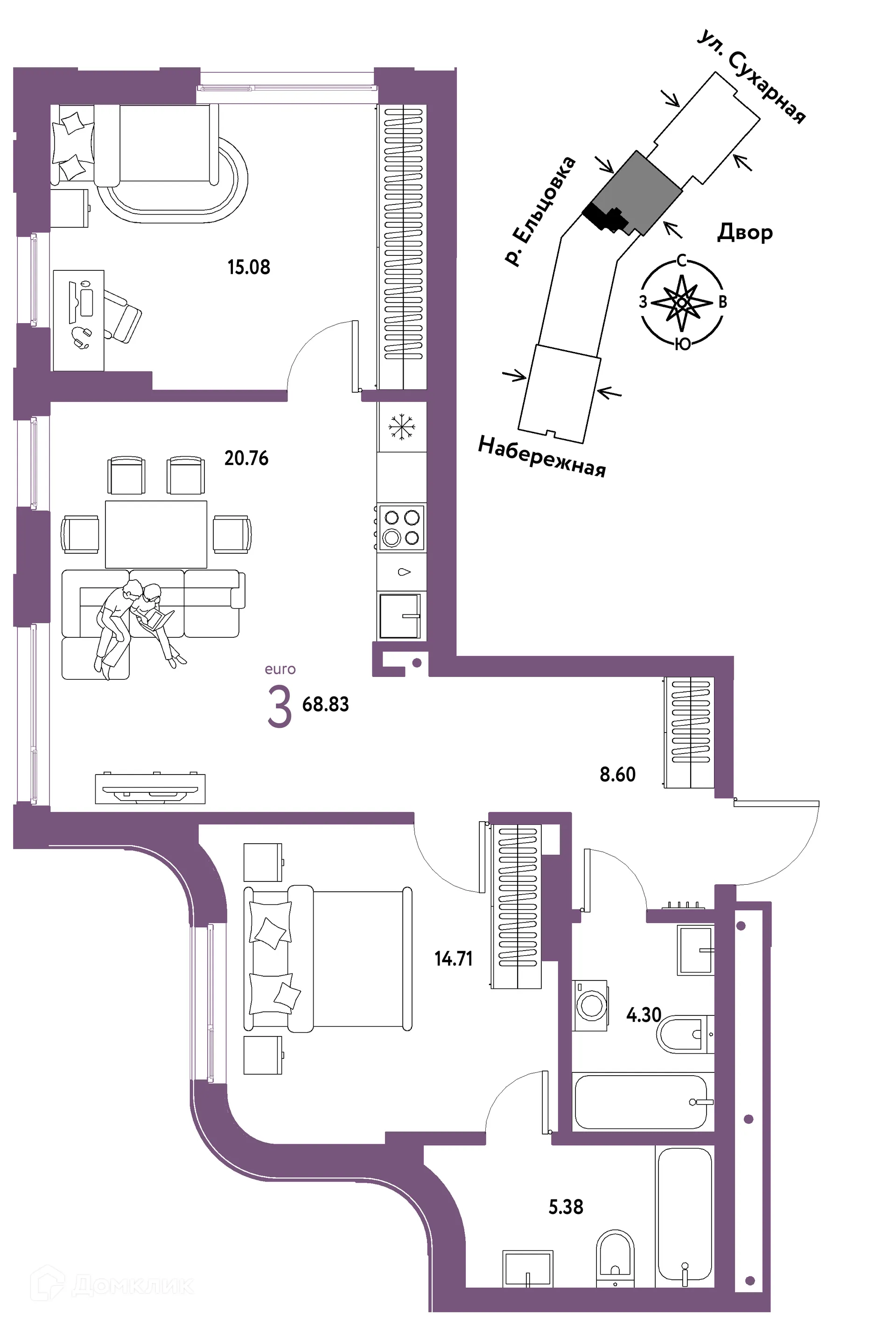 Фото квартиры в ЖК Страна.Береговая