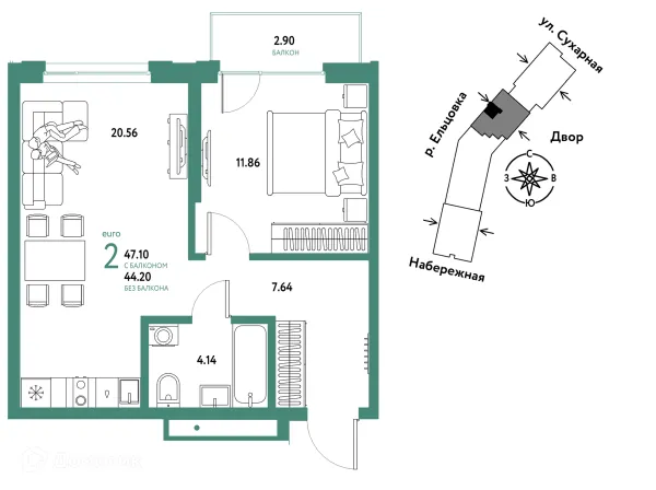 Квартира в ЖК Страна.Береговая