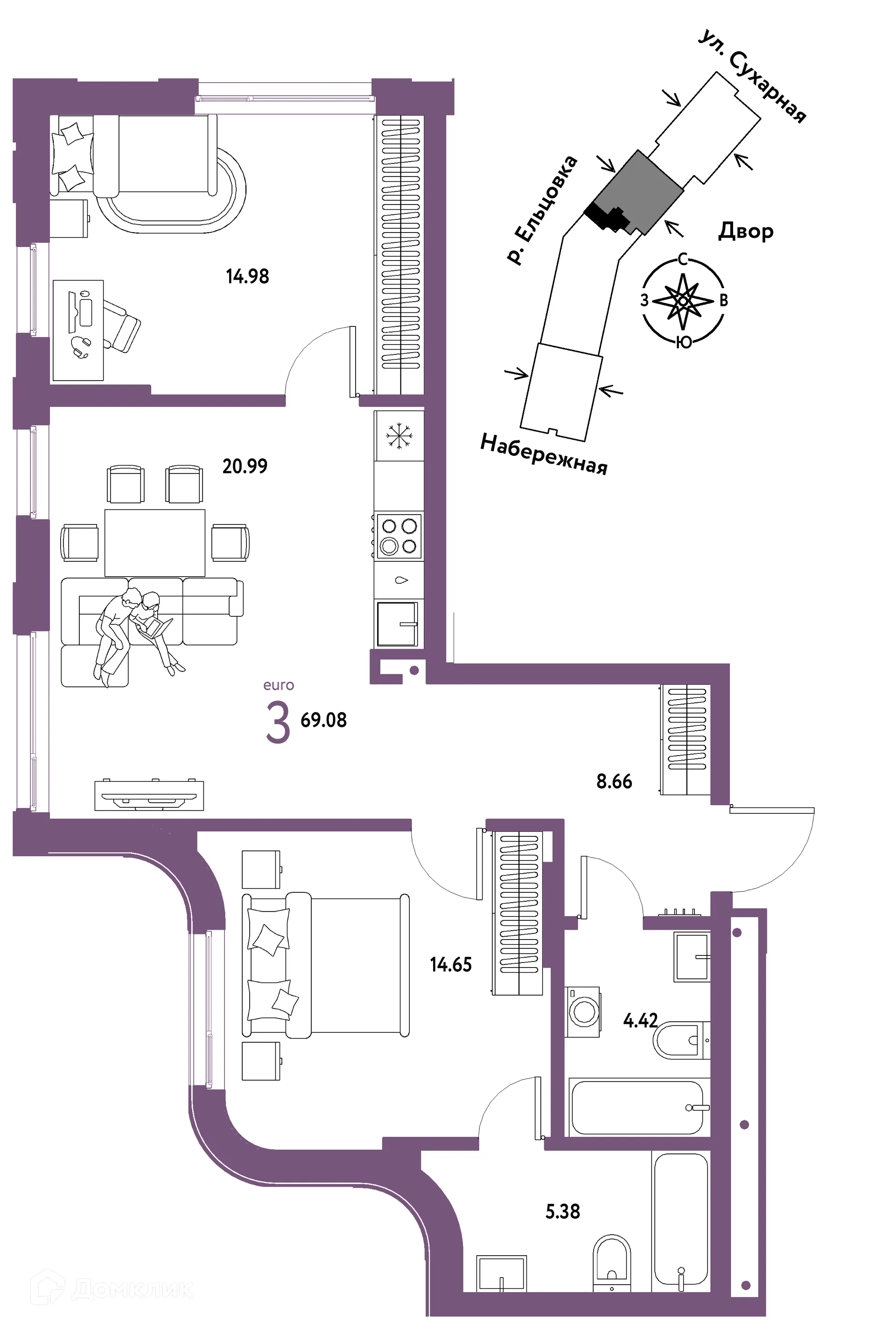 Фото квартиры в ЖК Страна.Береговая