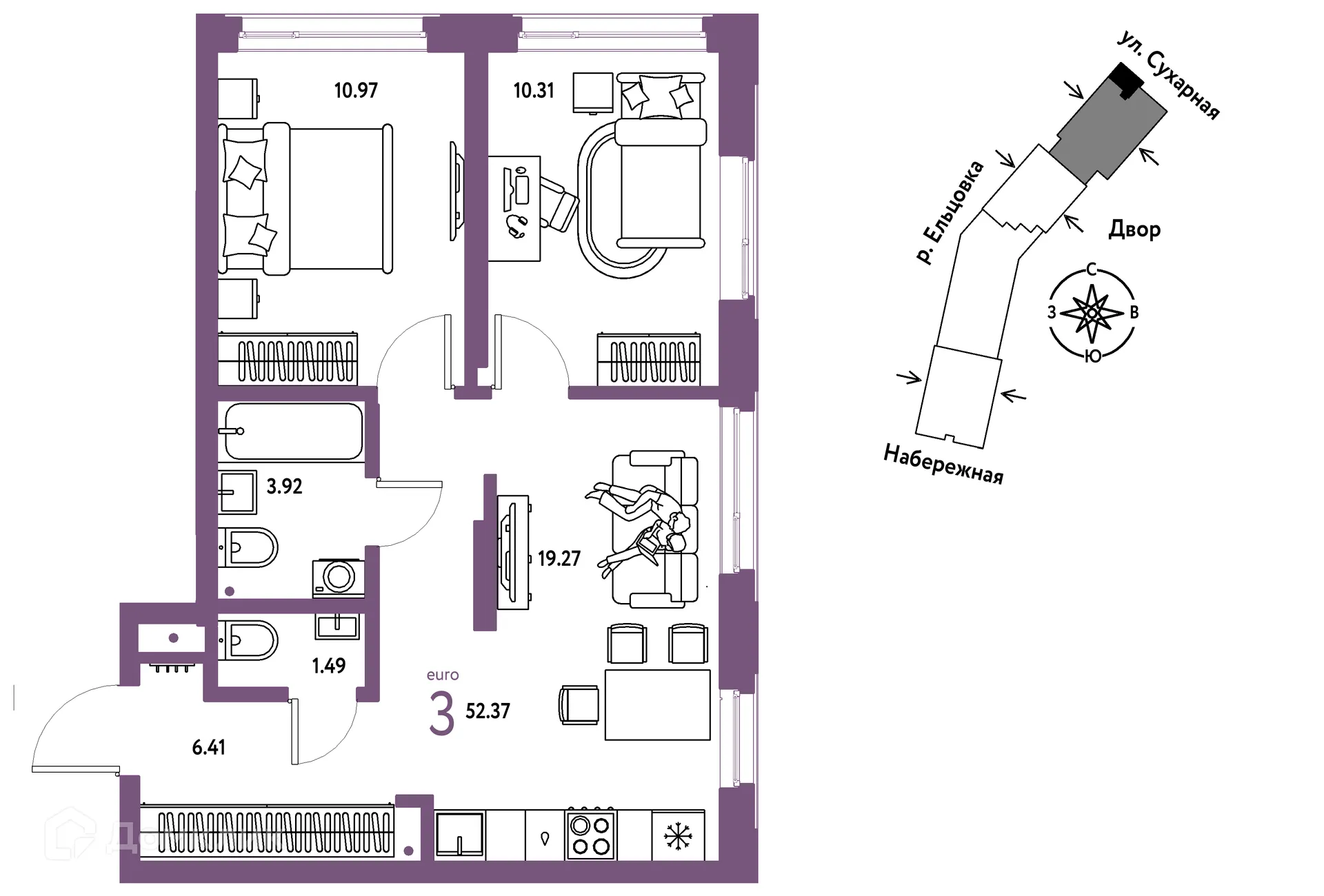 Фото квартиры в ЖК Страна.Береговая