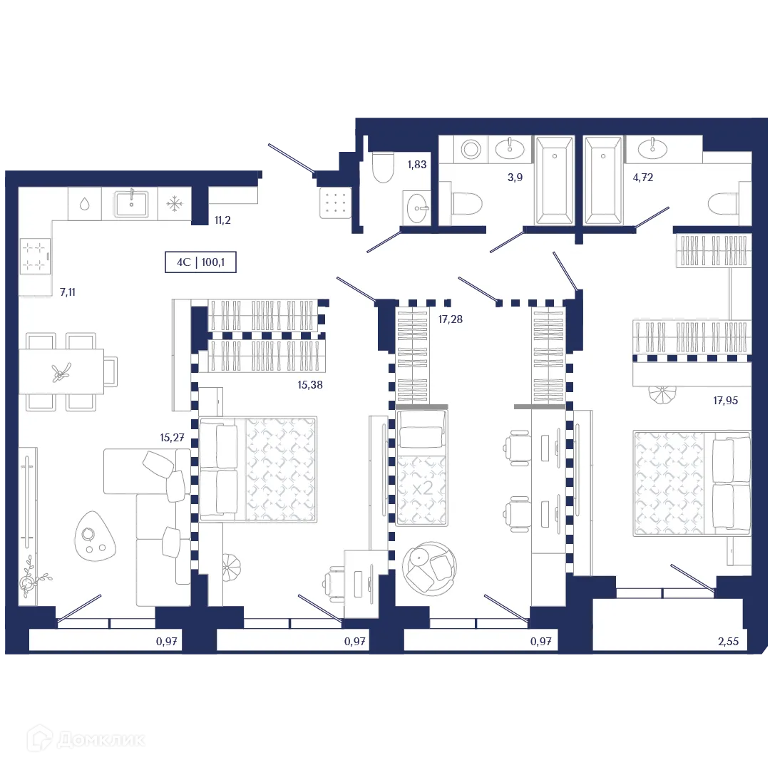 Фото квартиры в ЖК Unity Center (Юнити Центр)