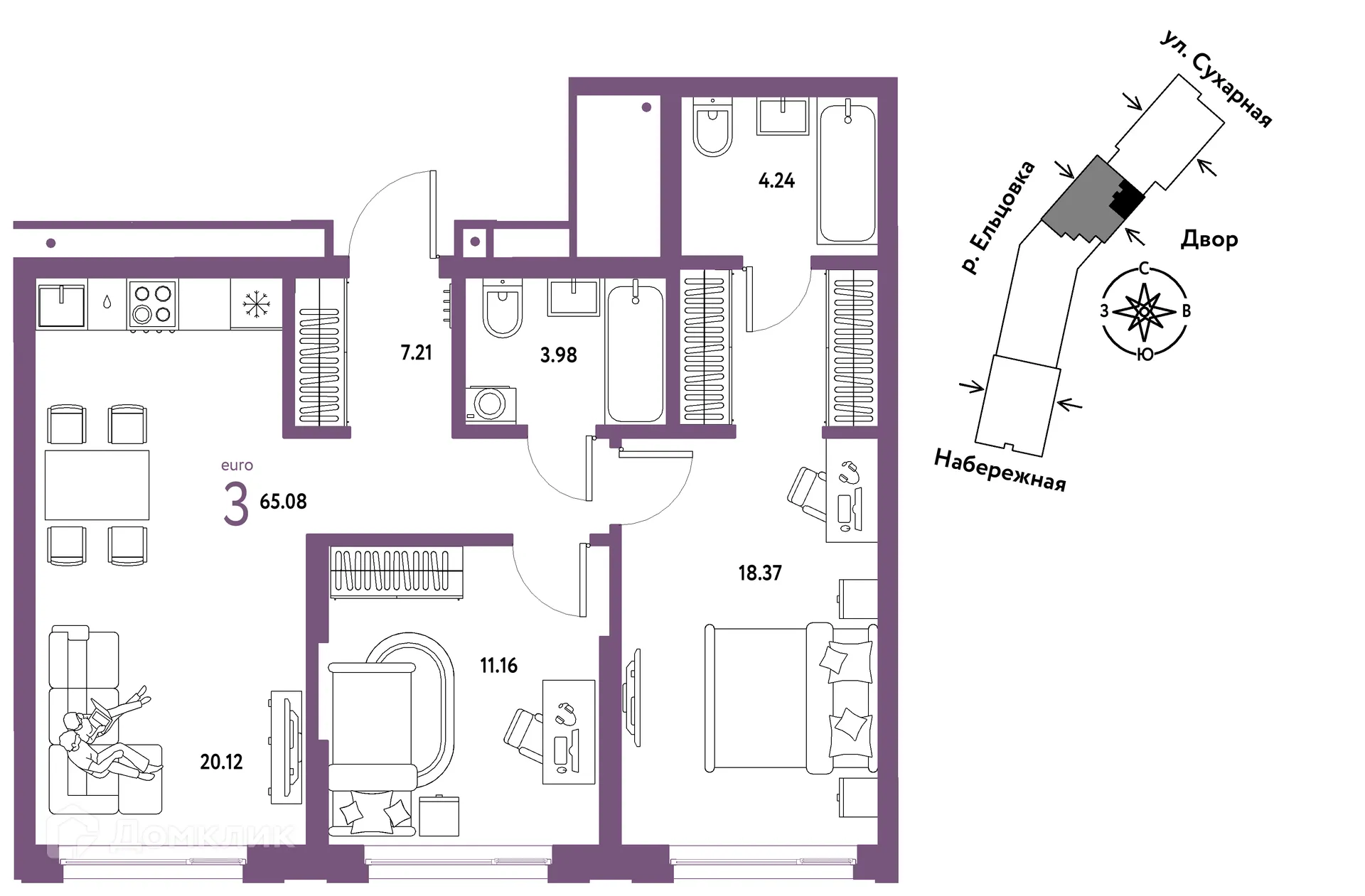 Фото квартиры в ЖК Страна.Береговая