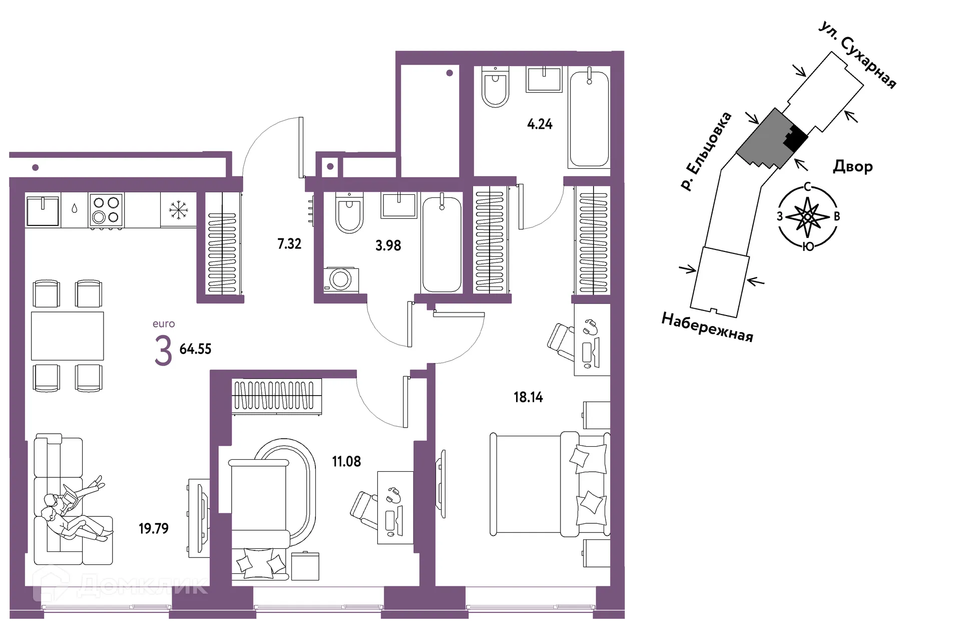 Фото квартиры в ЖК Страна.Береговая