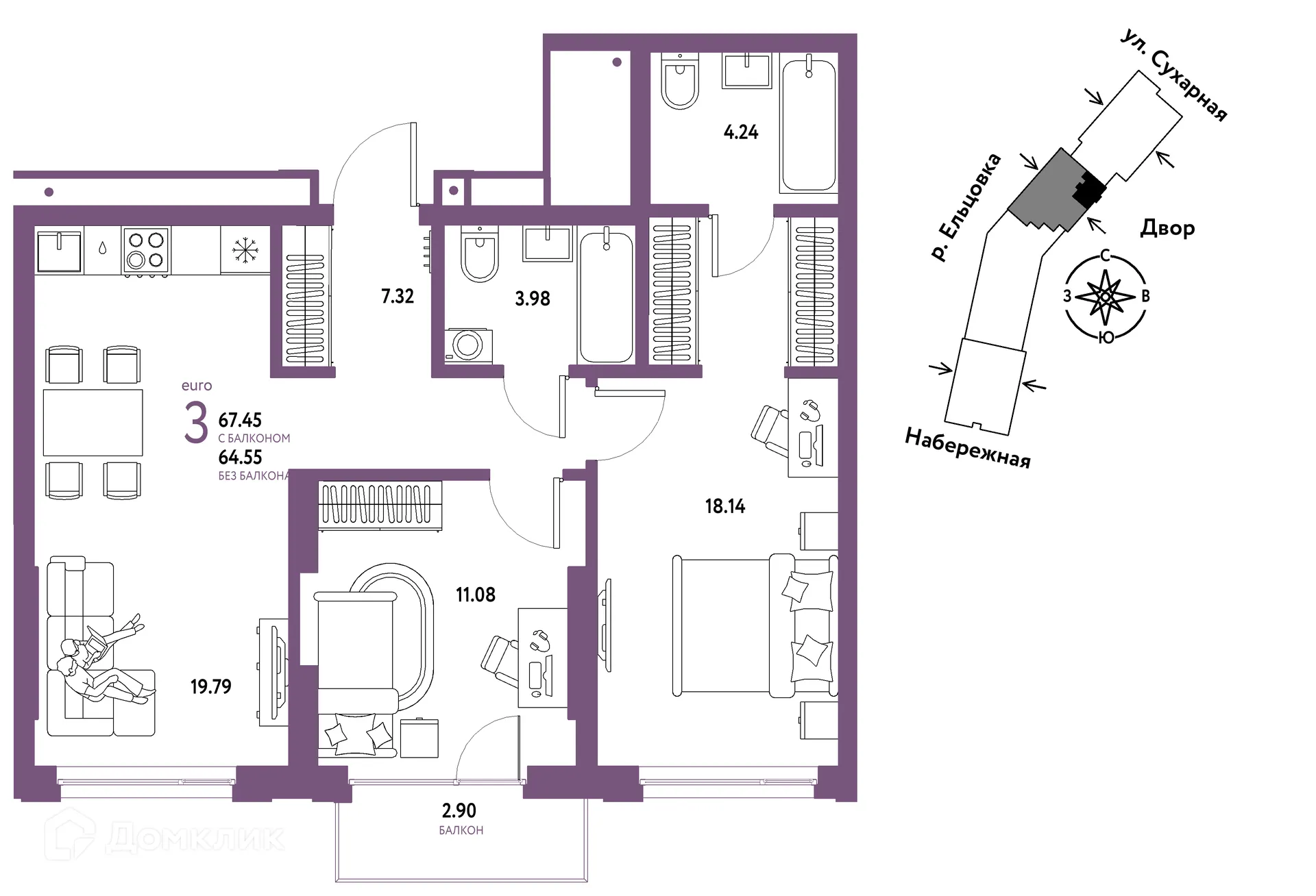Фото квартиры в ЖК Страна.Береговая