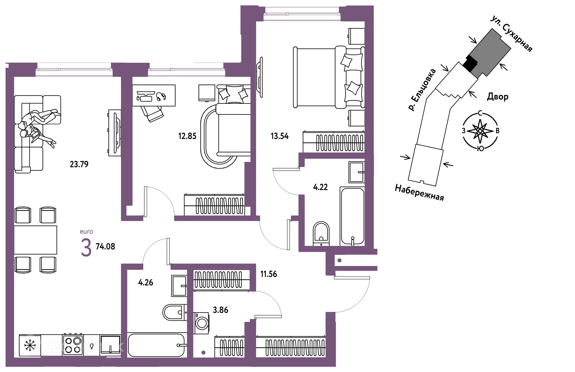 Фото квартиры в ЖК Страна.Береговая