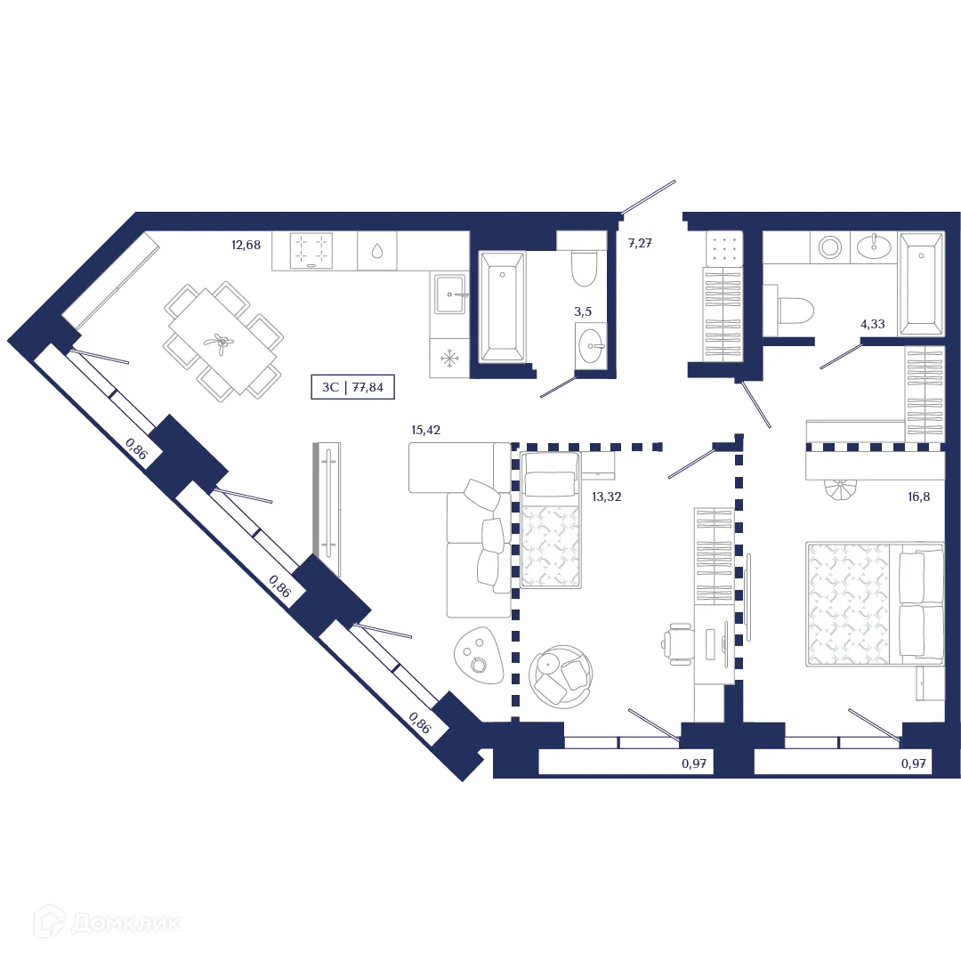 Фото квартиры в ЖК Unity Center (Юнити Центр)