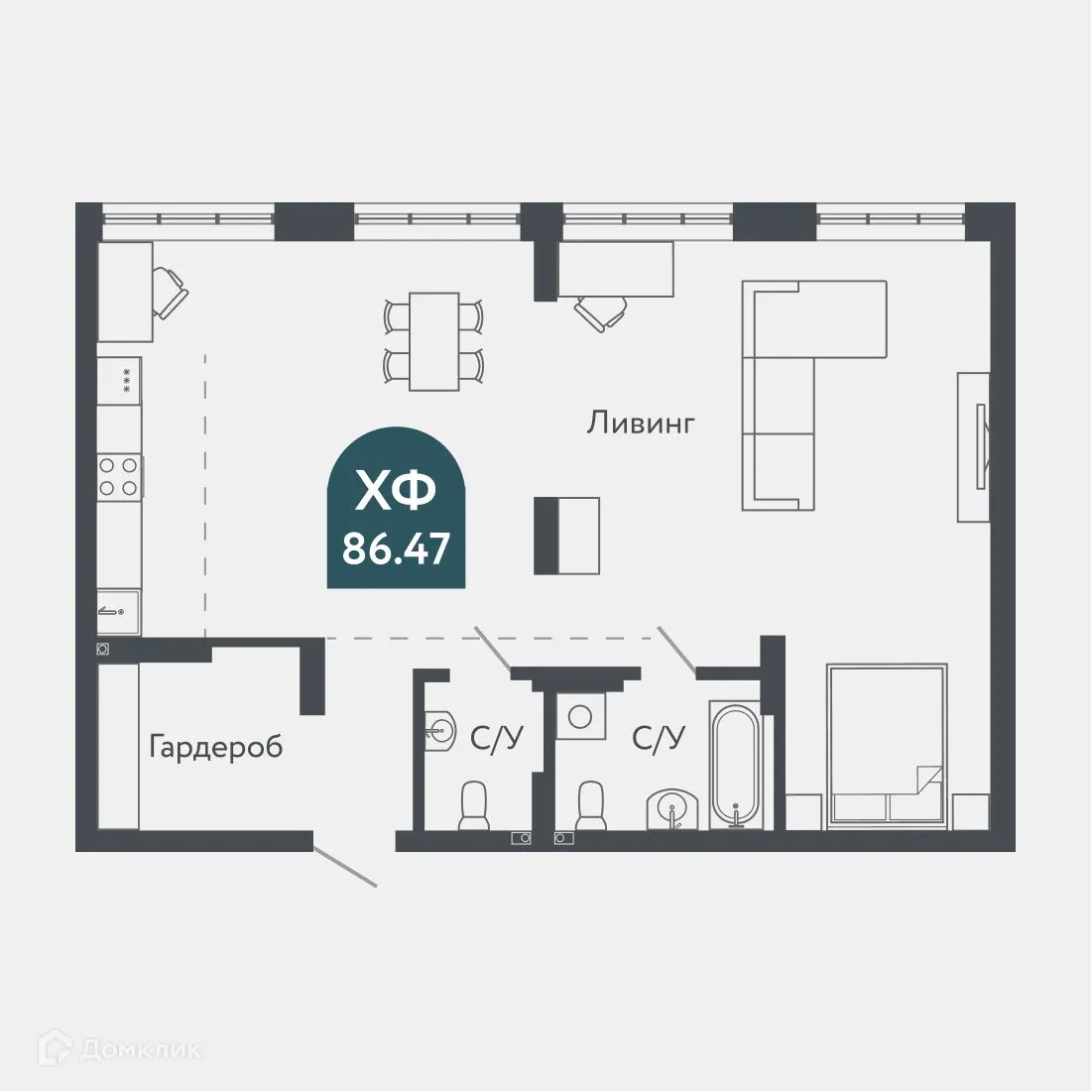 Фото квартиры в ЖК Жилой Небоскрёб Тихомиров