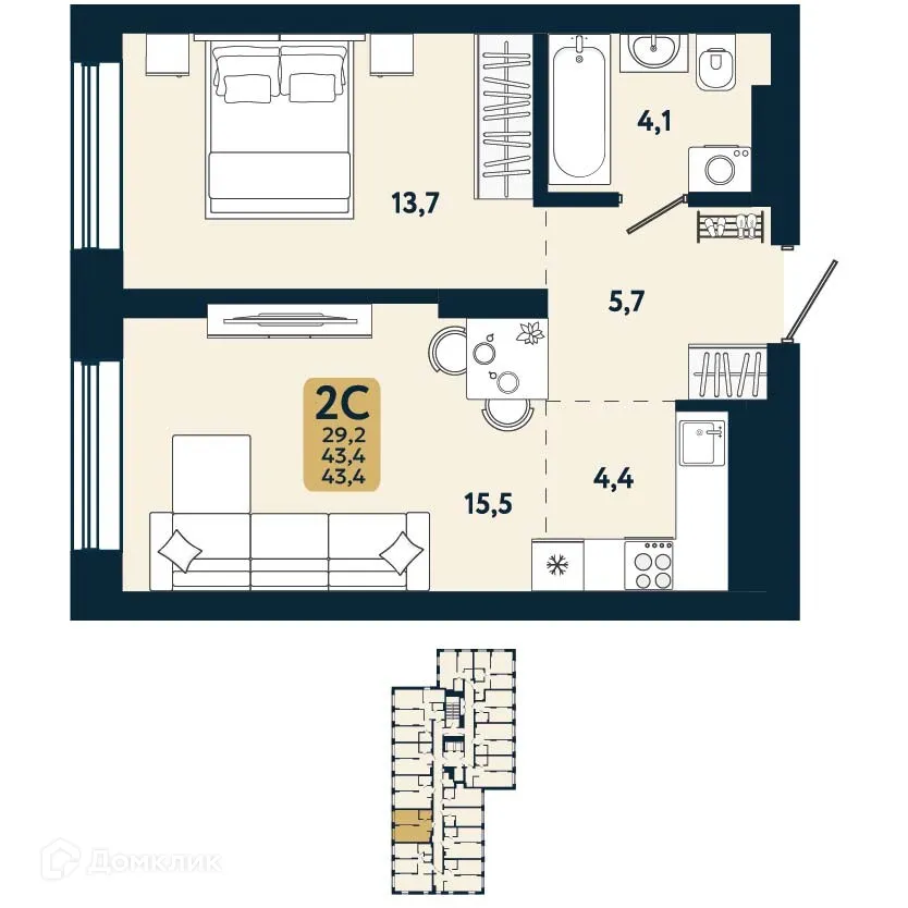 Фото квартиры в ЖК Первый на Есенина