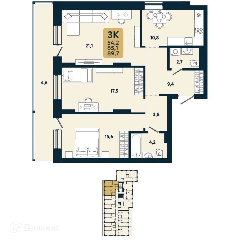 Фото квартиры в ЖК Первый на Есенина