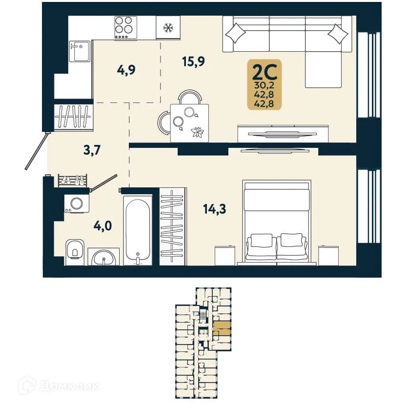 Фото квартиры в ЖК Первый на Есенина