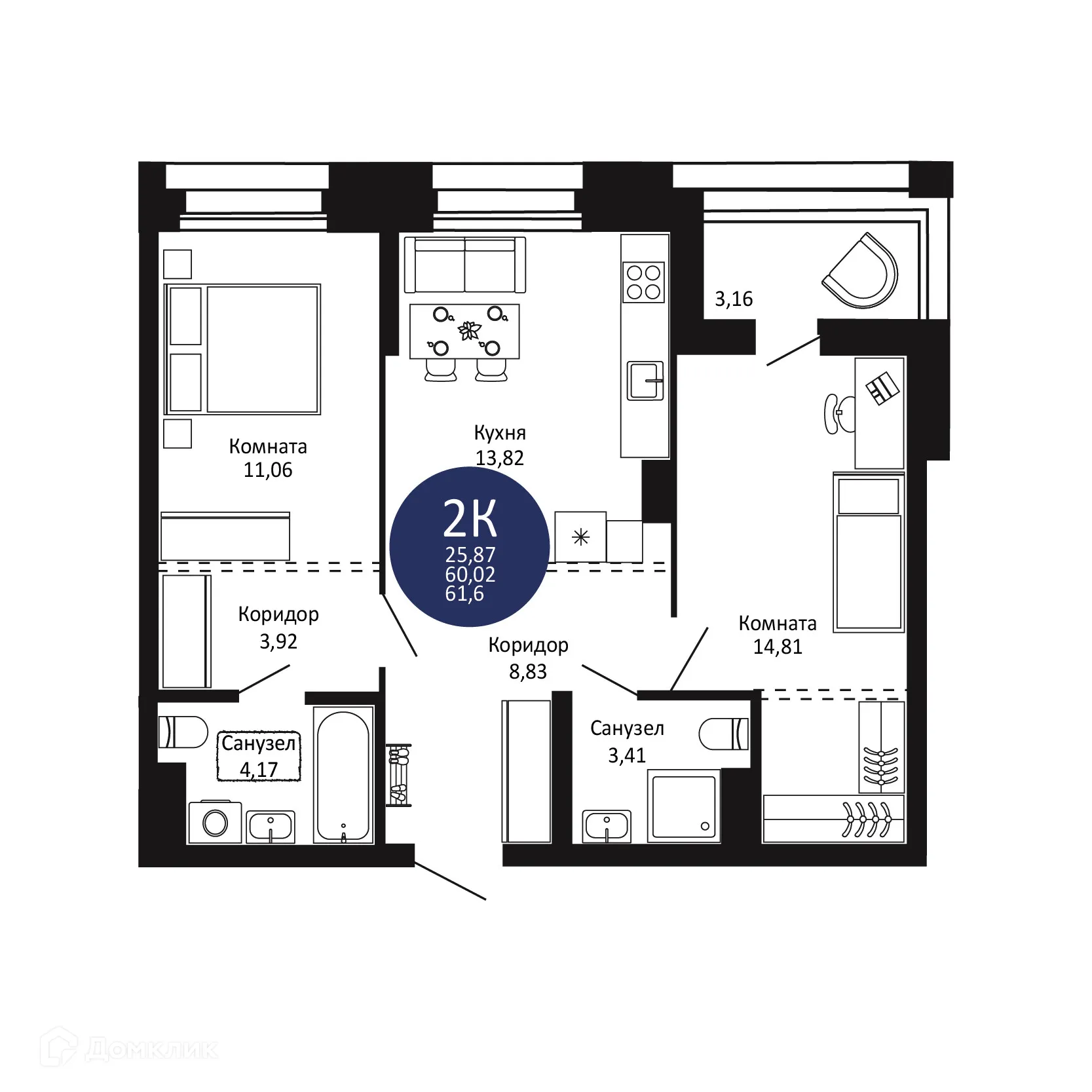 Фото квартиры в ЖК "Первый на Рябиновой"