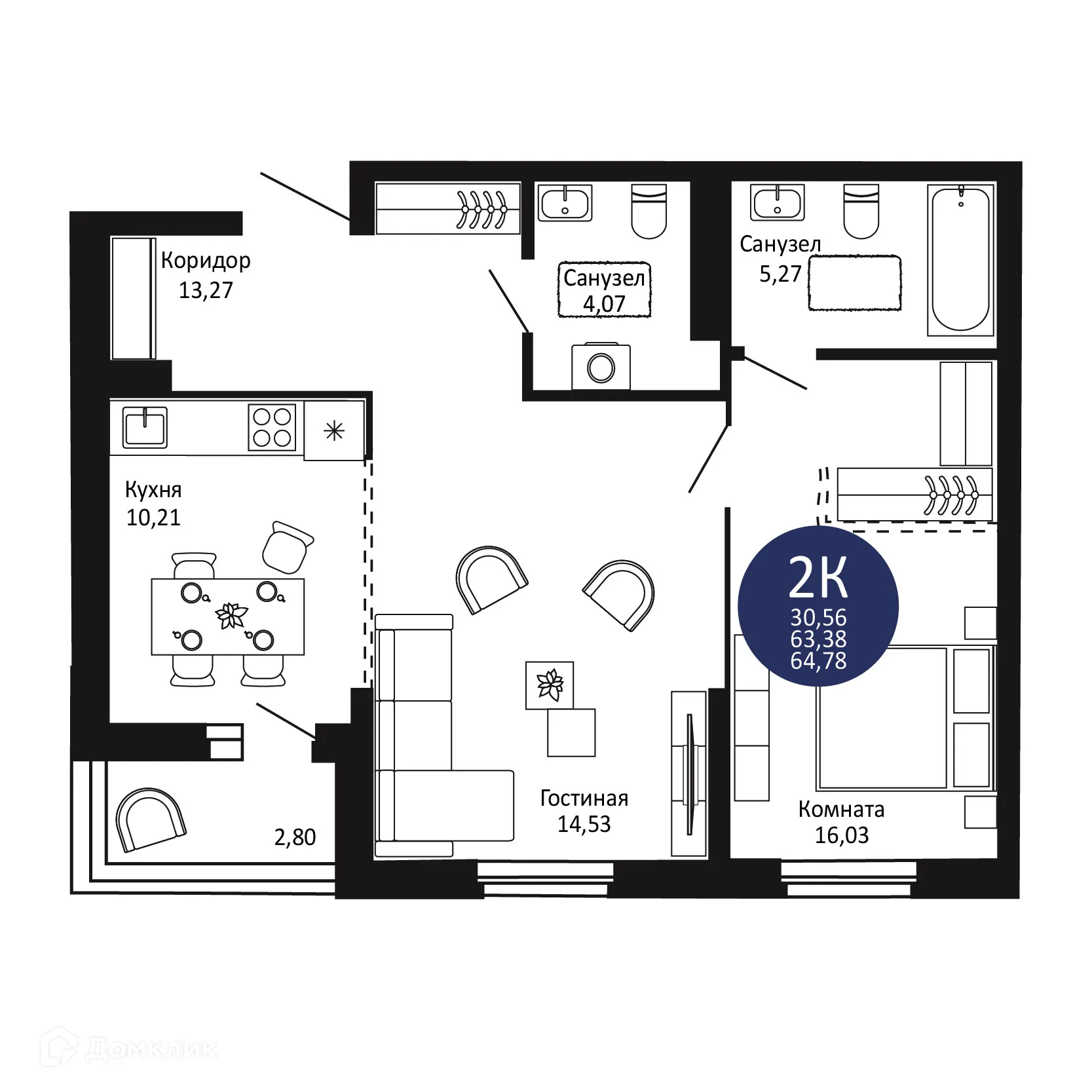 Фото квартиры в ЖК "Первый на Рябиновой"