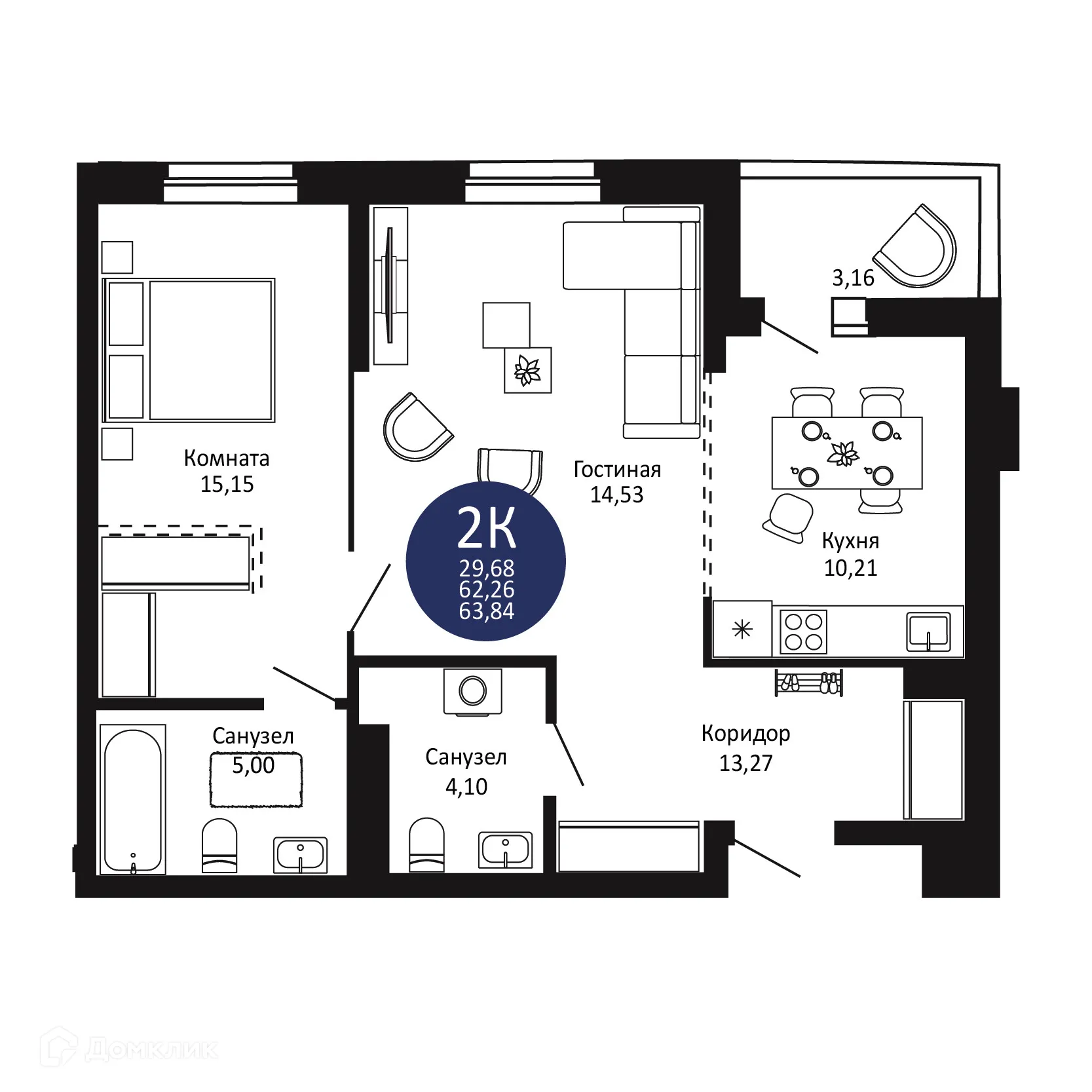 Фото квартиры в ЖК "Первый на Рябиновой"