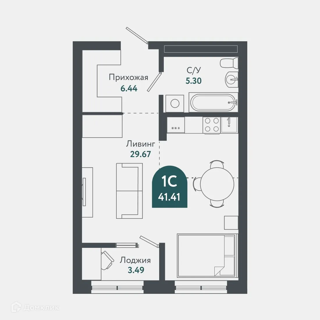 Фото квартиры в ЖК Жилой Небоскрёб Тихомиров