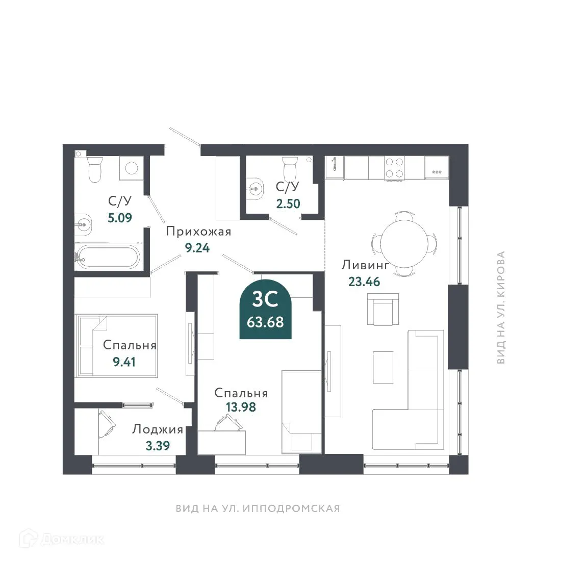 Фото квартиры в ЖК Жилой Небоскрёб Тихомиров