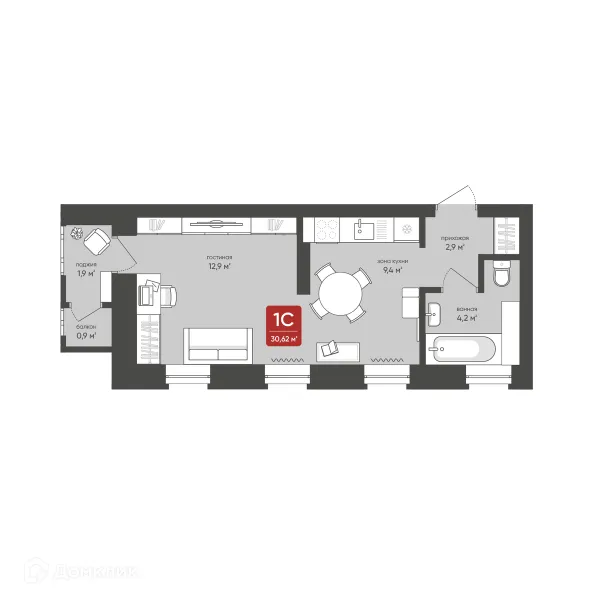 Студия квартиры в Новосибирске новостройки