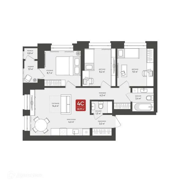 4 комн. квартиры в Новосибирске новостройки