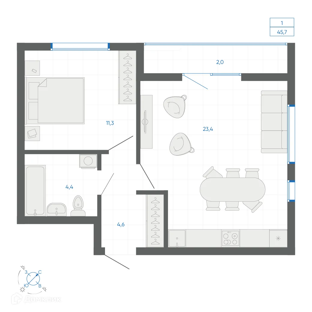 Фото квартиры в ЖК FIRST (Фёрст)