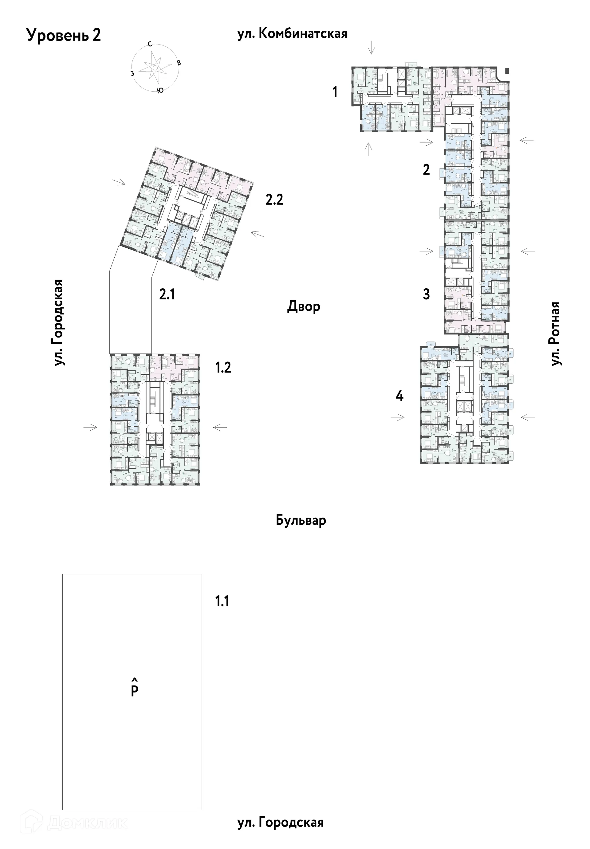 Планировка 2-комнатной квартиры 68.92 м² в ЖК Уральский сад, г. Екатеринбург — фото 2