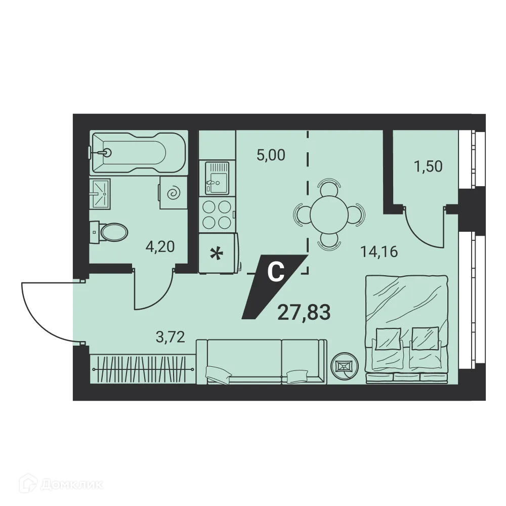 Фото квартиры в ЖК Жилые высотки H2O