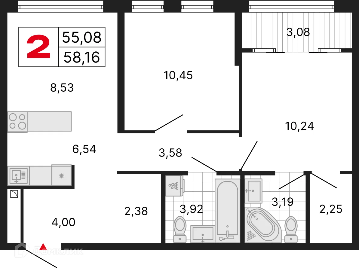 Фото квартиры в ЖК ДНК. Дом на Куйбышева