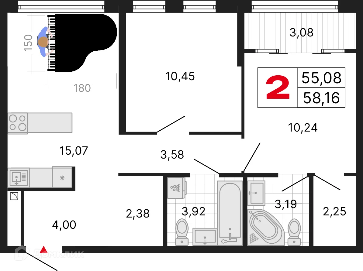 Фото квартиры в ЖК ДНК. Дом на Куйбышева
