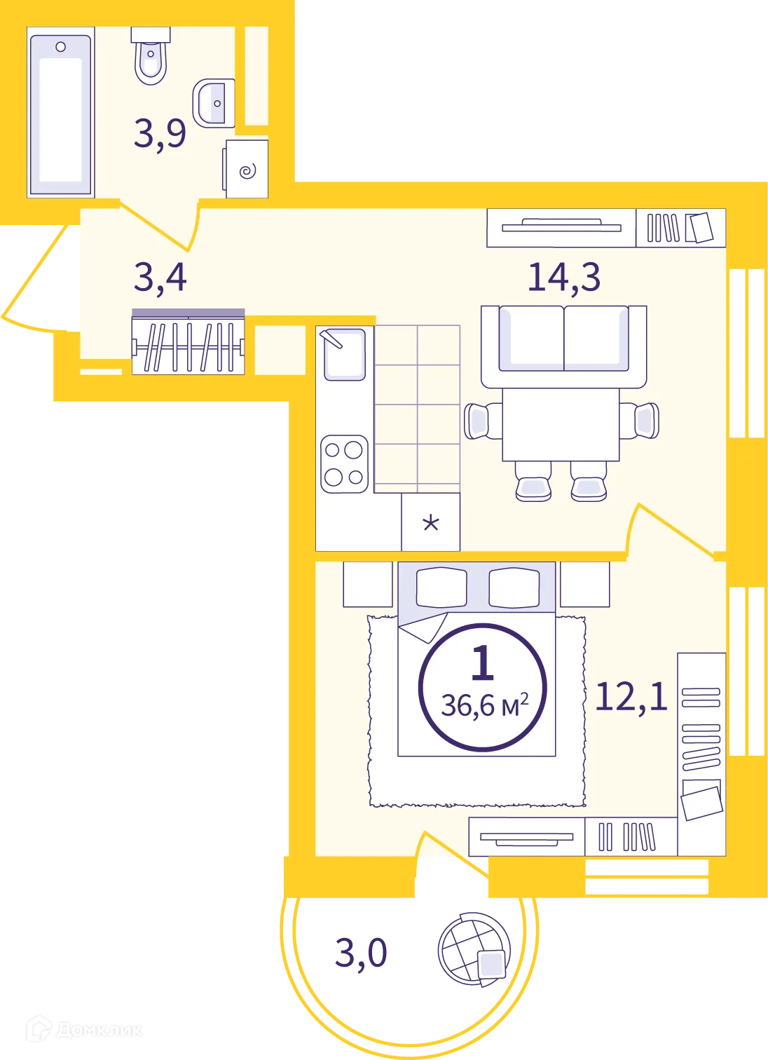 Фото квартиры в ЖК Астон. Движение